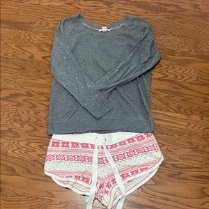 Victoria's Secret Gray Top and Pink, gray, shortie PJ’s